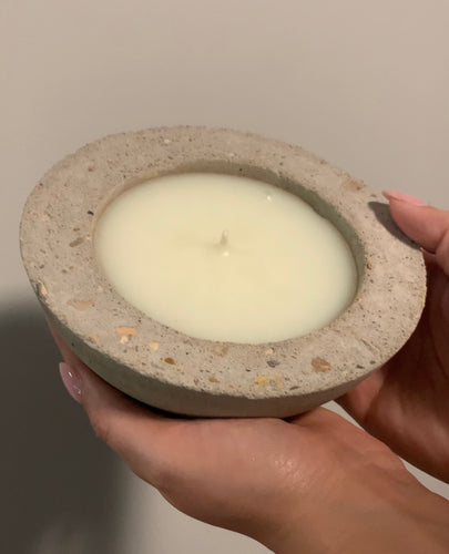 Concrete Candle- Pomegranate